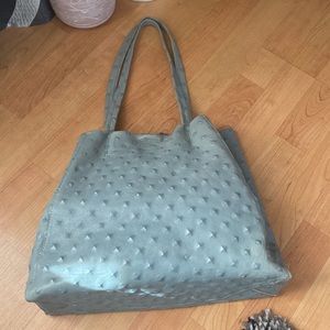 🎉HP🎉 Streets Ahead Charlotte Pyramid Stud Gray Leather Tote